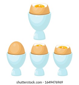 Boiled egg in egg holder vector design illustration isolated on white background