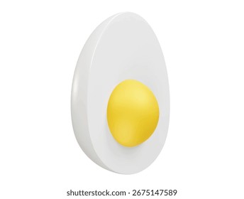  Boiled Egg icon 3d rendering illustration