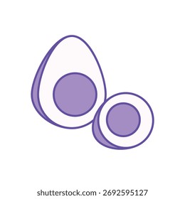 Ícone de ovo cozido limpo e ilustração vetorial moderna