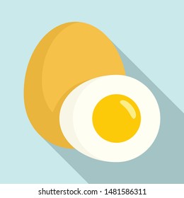 Boiled egg icon. Flat illustration of boiled egg vector icon for web design