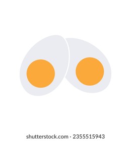 Boiled egg Icon. Boiled egg Flat Icon Symbol Vector Illustration