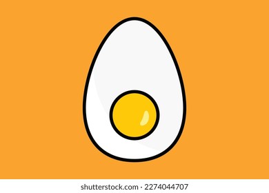 Boiled egg icon illustration. icon related to food. Two tone icon style, lineal color. Simple vector design editable
