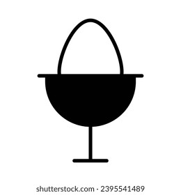 Boiled egg icon isolate white background vector stock illustration.