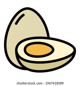 Boiled egg icon. Outline Boiled egg vector icon for web design isolated on white background