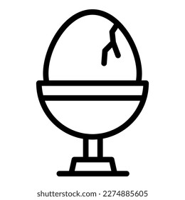 Boiled egg icon outline vector. Bar meal. Restaurant food
