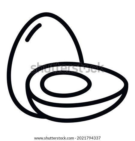 Boiled egg icon. Outline Boiled egg vector icon for web design isolated on white background