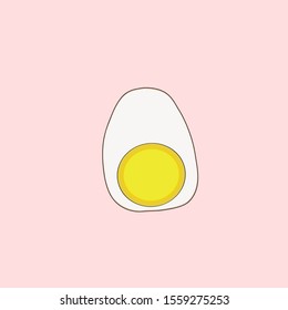Boiled egg icon in pink background