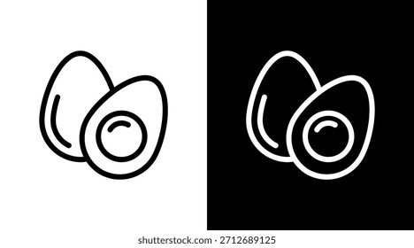 Boiled Egg With Icon Set Design