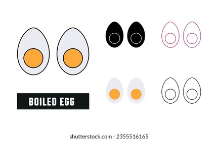 Boiled egg Icon Set Vector Illustration