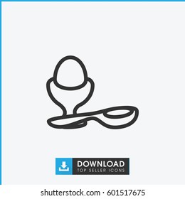boiled egg icon. simple outline boiled egg vector icon. on white background.