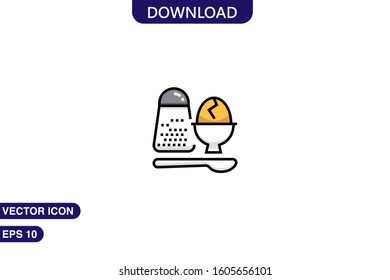 Boiled egg icon in trendy flat style isolated on white background vector illustration