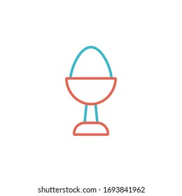 boiled egg icon vector illustration with two color line style. isolated on white background