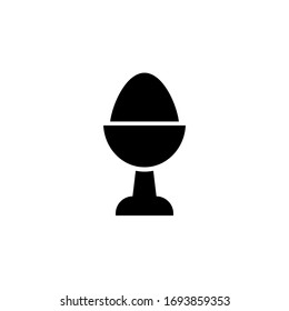 boiled egg icon vector illustration glyph style design. isolated on white background