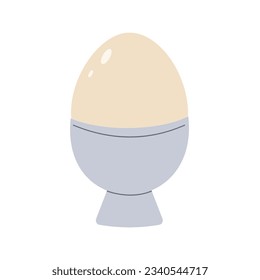 Ilustración vectorial de ícono de huevo hervido en fondo blanco aislado.
