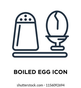 Boiled egg icon vector isolated on white background, Boiled egg transparent sign , thin symbols or lined elements in outline style
