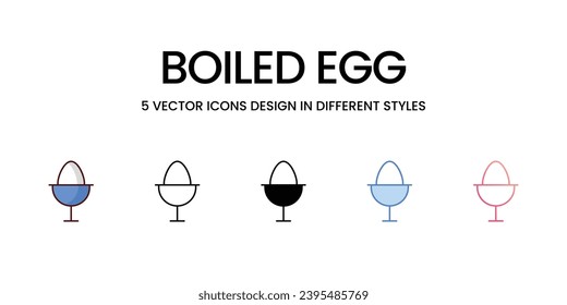 Boiled egg Icons set. Suitable for Web Page, Mobile App, UI, UX and GUI design. Vector stock illustration.