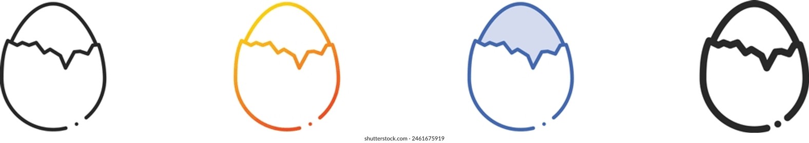 boiled egg icon.Thin Linear, Gradient, Blue Stroke and bold Style Design Isolated On White Background