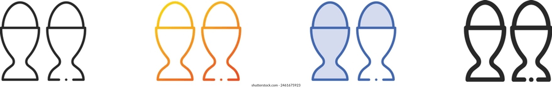 boiled egg icon.Thin Linear, Gradient, Blue Stroke and bold Style Design Isolated On White Background