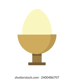 Boiled egg illustrated on white background