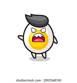 boiled egg illustration with apologizing expression, saying I am sorry , cute style design for t shirt, sticker, logo element