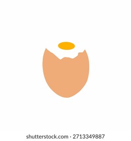 Boiled egg illustration. Chicken egg illustration. Chicken egg flat design