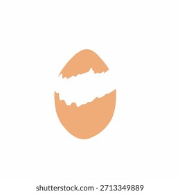 Boiled egg illustration. Chicken egg illustration. Chicken egg flat design