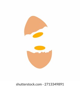 Ilustración de huevo cocido. Ilustración de huevo de pollo. Diseño plano de huevo de pollo
