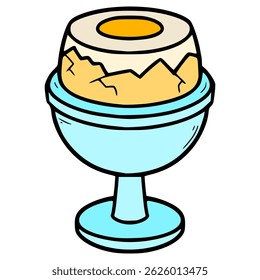 boiled egg illustration hand drawn isolated vector