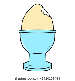 boiled egg illustration isolated vector	