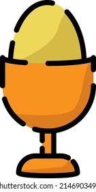 Huevo hervido, ilustración, vector sobre fondo blanco.