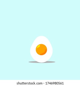 Boiled egg isolated on  blue background