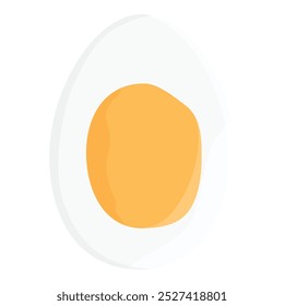 Boiled egg isolated on white background. Healthy food concept. Vector illustration