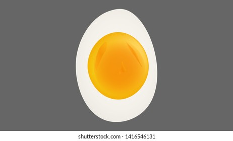 Boiled egg isolated vector illustration