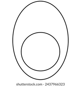 Boiled egg line art. Vector illustration with food theme and line art style.