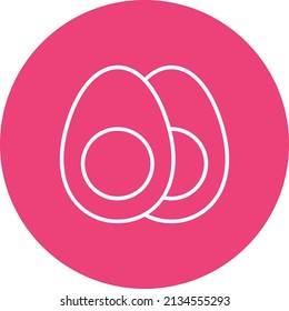 Boiled Egg line circle icon vector image. Can also be used for web apps, mobile apps and print media.