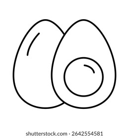 Boiled Egg Line Editable Stroke Icon. Fast-food And Drinks Themes Vector Illustration