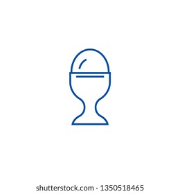 Boiled egg line icon concept. Boiled egg flat  vector symbol, sign, outline illustration.