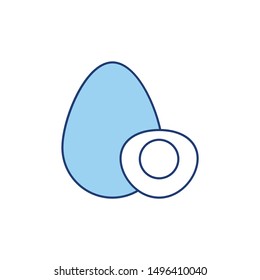 boiled egg line style icon for food 