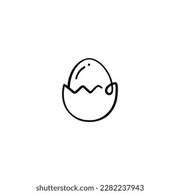 Diseño de iconos de estilo de línea de huevo hervido