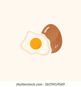 Boiled Egg And Normal Egg Design. Protein Source For healthy Lifestyle
