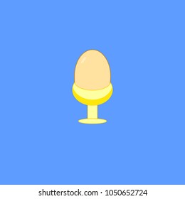 Boiled egg on the blue background