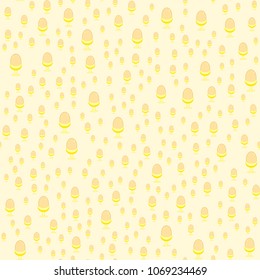 Boiled egg on the pale yellow background seamless pattern