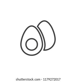 Boiled egg outline icon. linear style sign for mobile concept and web design. Chicken Egg food simple line vector icon. Symbol, logo illustration. Pixel perfect vector graphics