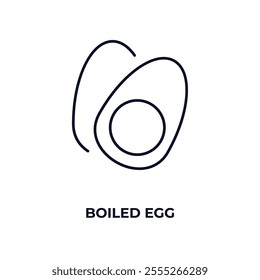 boiled egg  outline icon. Linear vector from food concept. Thin line boiled egg  icon isolated on white background