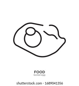 Esquema del huevo hervido. Huevo cocido aislado sobre fondo blanco