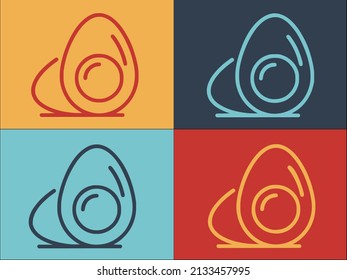 Vorlage für das gekochte Eiweißprotein, einfaches, flaches Symbol für Eiweiß, Essen, Frühstück