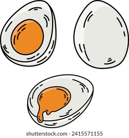 Boiled egg stylized illustration art design