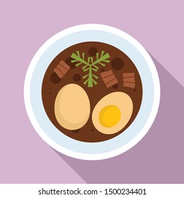 Boiled egg thai food icon. Flat illustration of boiled egg thai food vector icon for web design