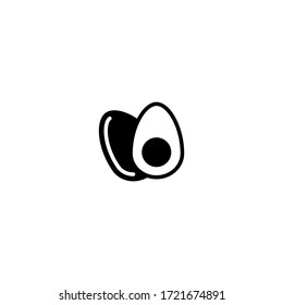 Boiled egg vector icon in black solid flat design icon isolated on white background