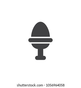 Boiled egg vector icon. filled flat sign for mobile concept and web design. Egg on stand simple solid icon. Symbol, logo illustration. Pixel perfect vector graphics
